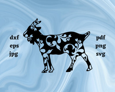 Floral Goat SVG Cut File SVG Northern Light SVG 