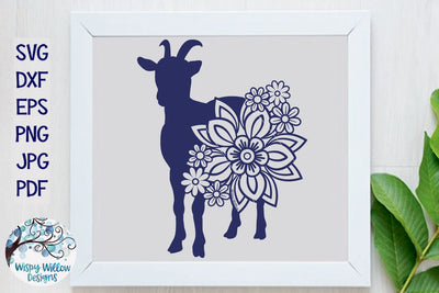 Floral Goat Svg SVG Wispy Willow Designs 