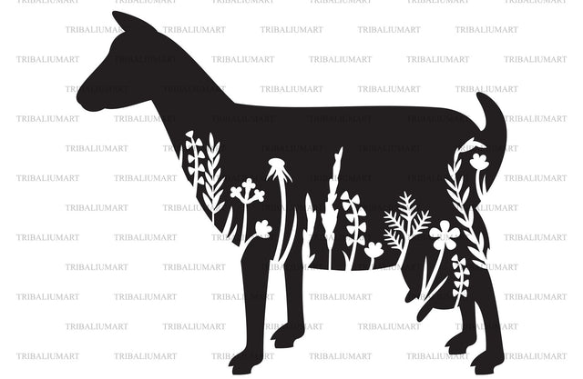 Floral goat SVG TribaliumArtSF 