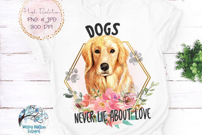Floral Golden Retriever Dog Sublimation Png Sublimation Wispy Willow Designs 