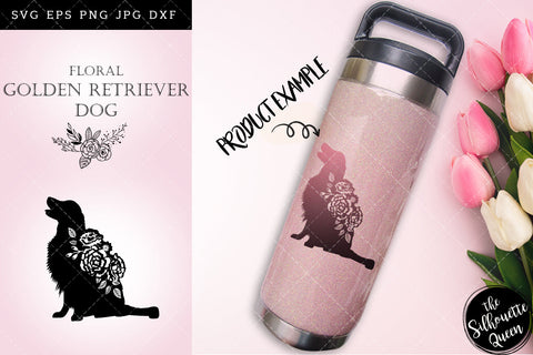 Floral Golden Retriever Dog svg file for cricut, for silhouette, cut eps, cutting png, cuttable dxf, Instant Download design SVG Loveleen Kaur 