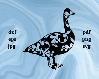 Floral Goose SVG Cut File SVG Northern Light SVG 