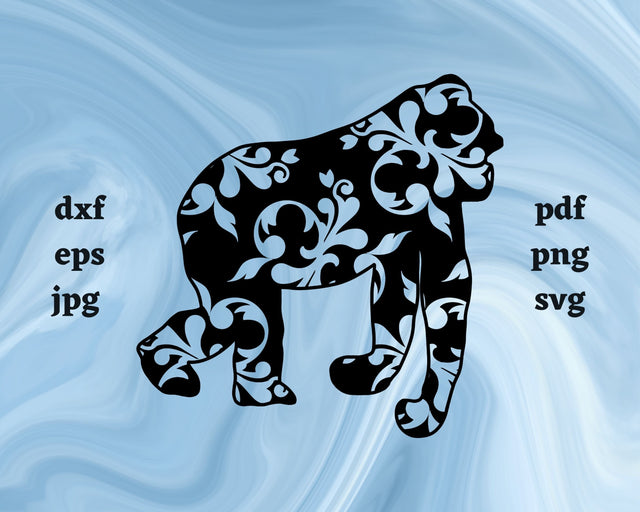 Floral Gorilla SVG Cut File SVG Northern Light SVG 