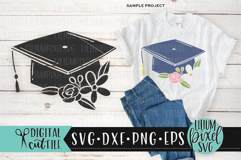 Floral Graduation Cap - Graduation SVG SVG Lilium Pixel SVG 