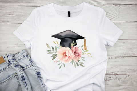 Floral Graduation Caps Sublimation Clipart Bundle Sublimation Regulrcrative 