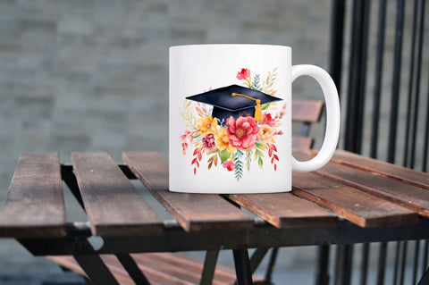 Floral Graduation Caps Sublimation Clipart Bundle Sublimation Regulrcrative 