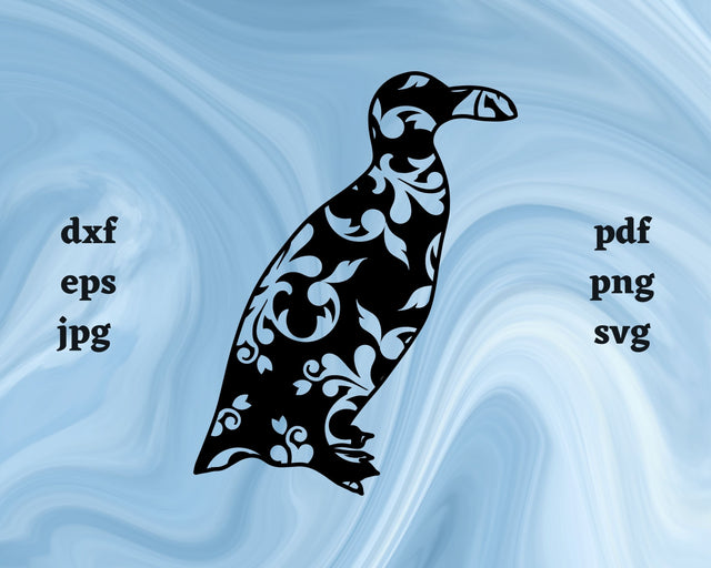 Floral Great Auk SVG Cut File SVG Northern Light SVG 
