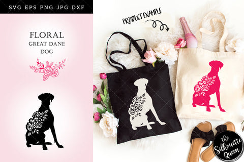Floral Great Dane Dog svg file for cricut, for silhouette, cut eps, cutting png, cuttable dxf, Instant Download design SVG Loveleen Kaur 