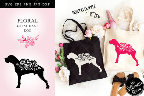 Floral Great Dane Dog svg file for cricut, for silhouette, cut eps, cutting png, cuttable dxf, Instant Download design SVG Loveleen Kaur 