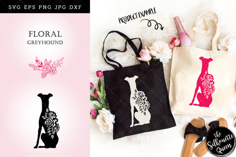 Floral Greyhound Dog svg file for cricut, for silhouette, cut eps, cutting png, cuttable dxf, Instant Download design SVG Loveleen Kaur 