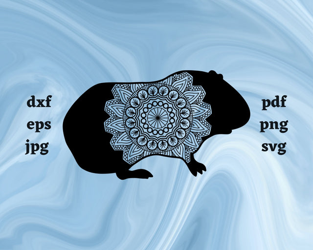 Floral Guinea Pig SVG Cut File SVG Northern Light SVG 