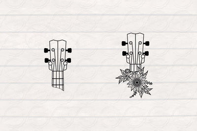 Floral Guitar SVG, Floral Design, Flower Illustration, Sunflower SVG SVG SmmrDesign 