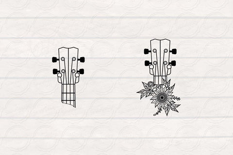 Floral Guitar SVG, Floral Design, Flower Illustration, Sunflower SVG SVG SmmrDesign 