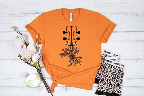 Floral Guitar SVG, Floral Design, Flower Illustration, Sunflower SVG SVG SmmrDesign 