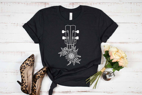Floral Guitar SVG, Floral Design, Flower Illustration, Sunflower SVG SVG SmmrDesign 