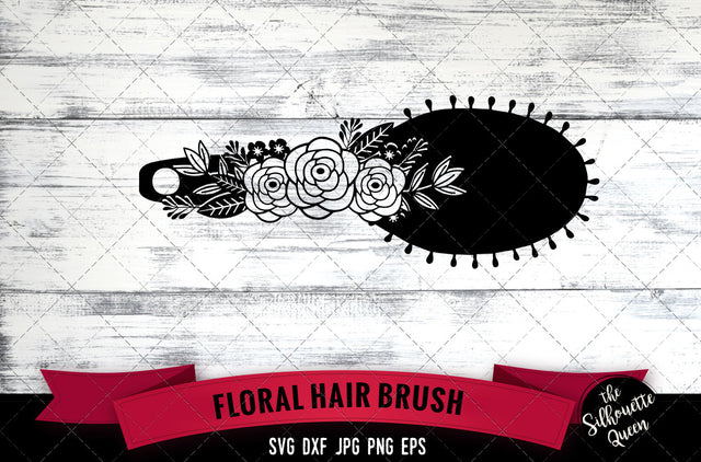 Floral Hair Brush Vector Silhouette File SVG Loveleen Kaur 