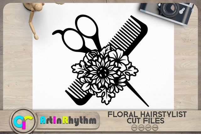 Floral hairstylist svg, Floral hairdresser svg SVG Artinrhythm shop 