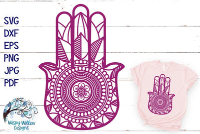 Floral Hamsa Hand SVG SVG Wispy Willow Designs 