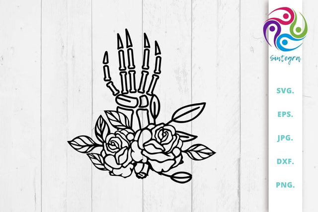 Floral Hand Bones Svg Cut File SVG Sintegra 