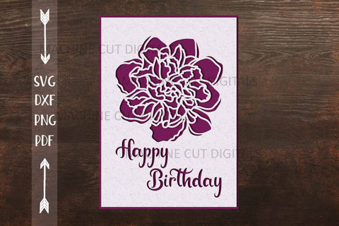 Floral Happy Birthday cards bundle svg dxf cut out templates SVG kartcreationii 