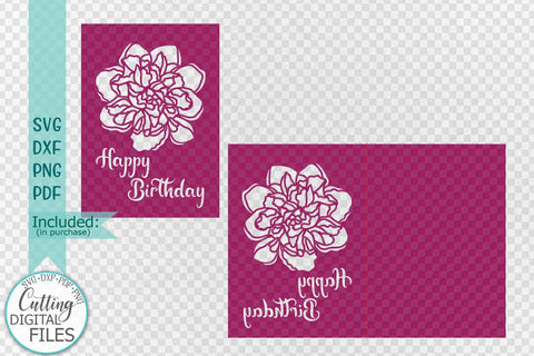 Floral Happy Birthday cards bundle svg dxf cut out templates SVG kartcreationii 
