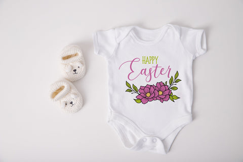 Floral Happy Easter svg, Flower svg, Flower Easter SVG SmmrDesign 