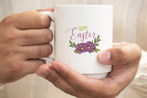 Floral Happy Easter svg, Flower svg, Flower Easter SVG SmmrDesign 