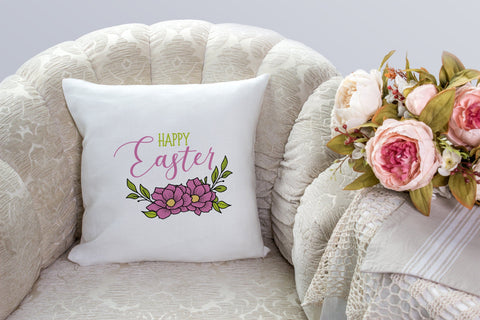 Floral Happy Easter svg, Flower svg, Flower Easter SVG SmmrDesign 