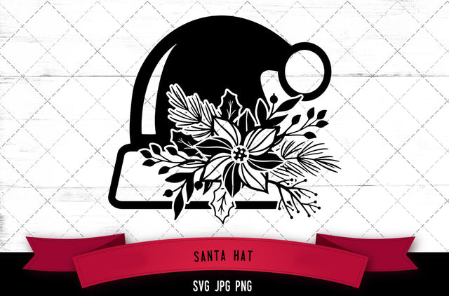 Floral hat svg, Santa hat svg, Santa claus svg, Christmas tree svg, cut files for cricut SVG Loveleen Kaur 