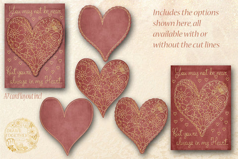 Floral Heart 1 - Single line for Foil Quill | Digi Stamp | Sentiments Sketch DESIGN DrawnTogether with love 