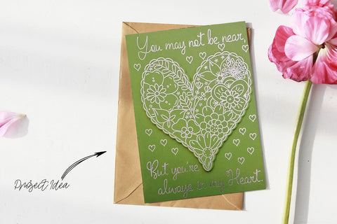 Floral Heart 1 - Single line for Foil Quill | Digi Stamp | Sentiments Sketch DESIGN DrawnTogether with love 