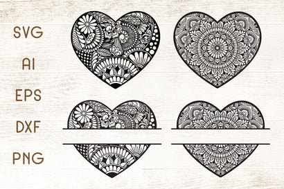 Floral Heart Frame Design SVG - Floral Heart SVG - Mandala Heart SVG SVG Dasagani-svg-crafts 
