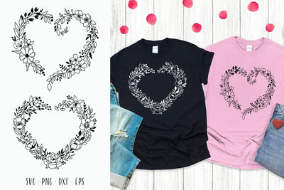 Floral Heart Frame Design SVG - Floral Heart SVG - Valentines SVG SVG Dasagani-svg-crafts 