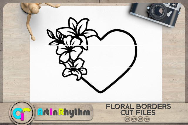 Floral heart frame SVG SVG Artinrhythm shop 