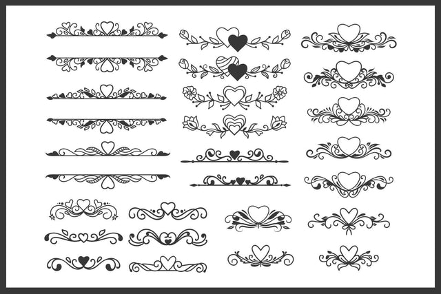 Floral Heart Frames SVG - Floral Heart Dividers SVG Bundle SVG Dasagani-svg-crafts 