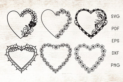 Floral Heart Frames SVG - Heart SVG - Heart Frame SVG Dasagani-svg-crafts 