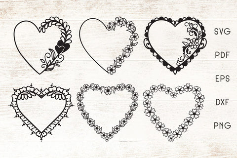 Floral Heart Frames SVG - Heart SVG - Heart Frame SVG Dasagani-svg-crafts 