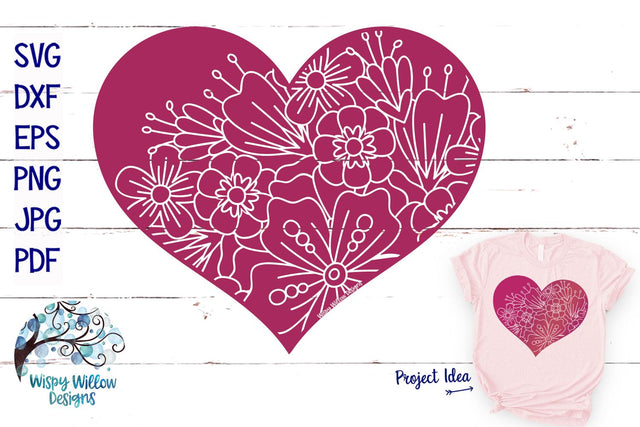 Floral Heart Mandala SVG SVG Wispy Willow Designs 