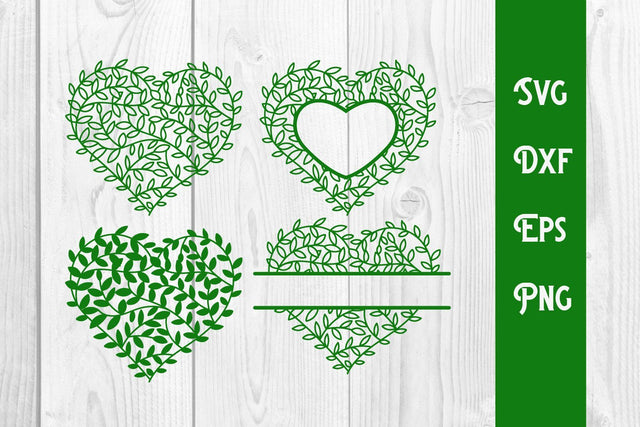 floral heart monogram, valentine nature, valentine svg SVG dadan_pm 