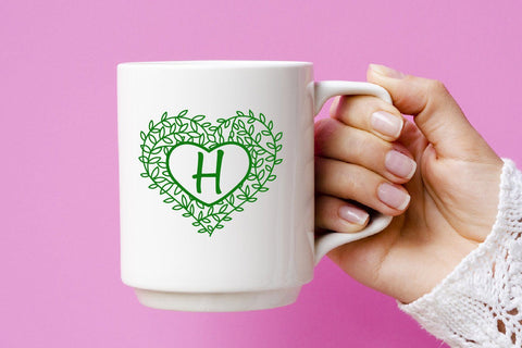 floral heart monogram, valentine nature, valentine svg SVG dadan_pm 