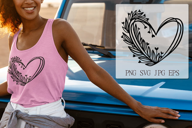 Floral Heart SVG |Beautiful T-shirt design | Love Mug design SVG Pfiffen's World 