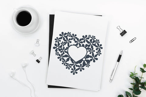 Floral heart svg cut file - Split Floral heart monogram svg SVG DIYCUTTINGFILES 