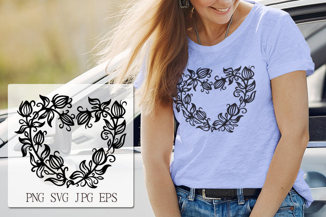 Floral Heart SVG Design | Family Monogram | Valentine's Day SVG Pfiffen's World 