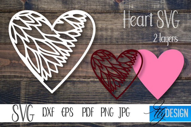 Floral Heart SVG. Heart SVG. Valentines Day SVG. v 4-1. SVG Fly Design 