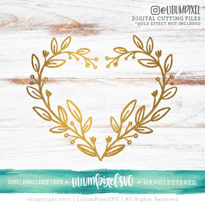 Floral Heart SVG Lilium Pixel SVG 
