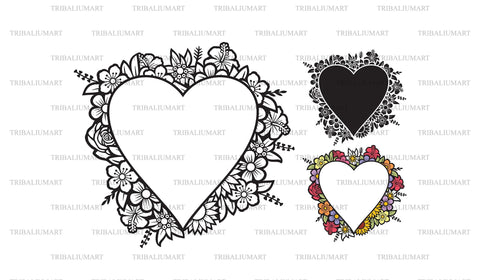 Floral heart SVG TribaliumArtSF 