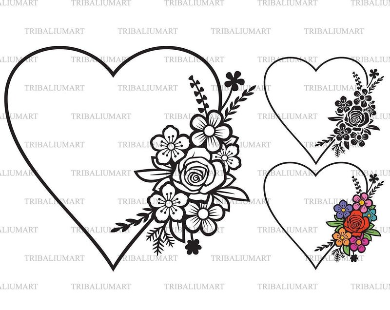 Floral heart SVG TribaliumArtSF 