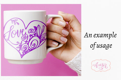 Floral heart svg, valentine love svg SVG Amorclipart 