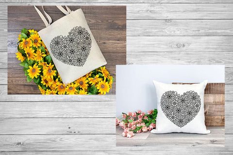 Floral Heart SVG, Valentines Day SVG, Heart SVG. SVG Elinorka 