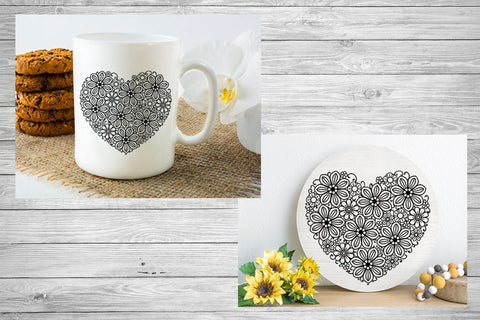 Floral Heart SVG, Valentines Day SVG, Heart SVG. SVG Elinorka 